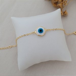Pulseira Olho Grego Banhado a Ouro 18K