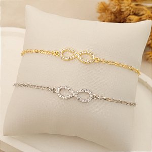 Pulseira Infinito de Zircônia Banhado