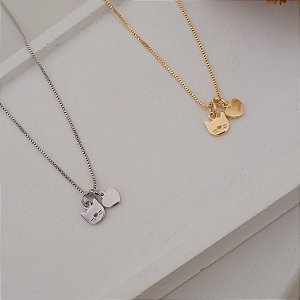 Colar Coração e Gatinho