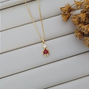 Colar Filha Rubi Banhado a Ouro 18K