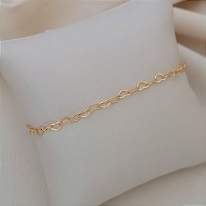 Pulseira Coração Pequeno Banhado a Ouro 18K