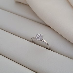 Anel chuveirinho Banhado a Ródio Branco