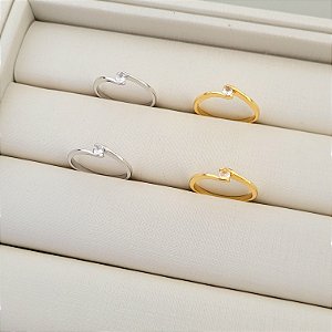 Anel Solitário Zircônia 3mm