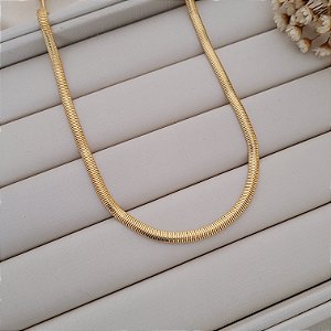 Colar Corrente Snake 4mm Banhado a Ourro 18K