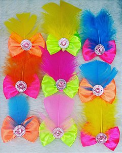 Maxi laço carnaval topete pena c/6