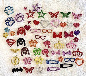Adesivos eva glitter sortidos c/100