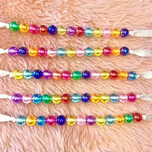 Colar perolas brilhante c/5 un