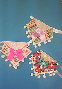 Colarinho bandana pompom c/5