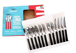 Faqueiro Inox Luna Taumer 12 Peças Cor Preta
