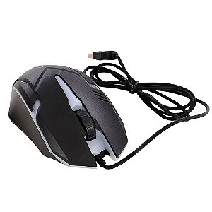 Mouse para Gamer Com Fio USB 1600 DPI Luz Led