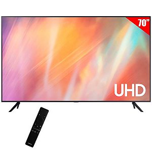 Smart TV LED 70" Samsung UN70AU7000G 4K Ultra HD Bluetooth HDMI / USB com Conversor Digital