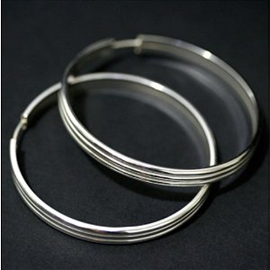 Brinco de Prata 925 Argola 3 Fios