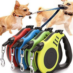 Correia Flexível 3M/5M trátil cão trela automática de correia flexível cão de leash produtos para cães médios pequenos 4,7 - Cor vermelha