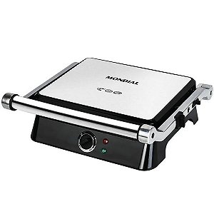Grill Mondial Inox Premium G-15 de 1.400 Watts Antiaderente 220V ~ 50 / 60 Hz - Cor Preto