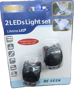 Sinalizador Bike Led de Revestimento de Silicone com 02 Peças - Cor Preto