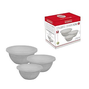 Conjunto de Potes em Inox Redondo German com 03 Peças