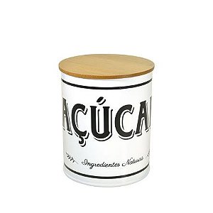 Porta Mantimento em Lata Açucar 13 cm - Cor Branca