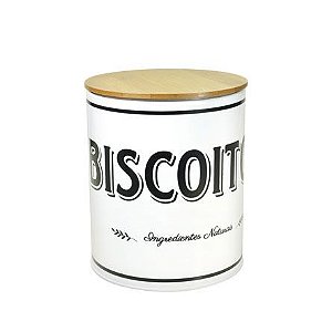 Porta Mantimento em Lata Biscoito 16 cm - Cor Branco