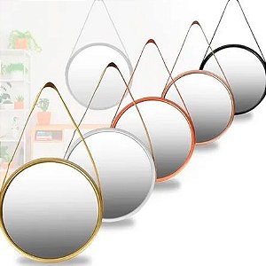 Espelho de Metal com Alça Colors 35 cm