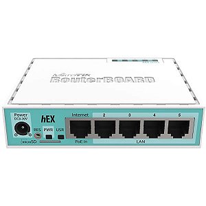 Roteador Wireless MikroTik hEX RB750Gr3 10 / 100 / 1000 Mbps - Cor Branco
