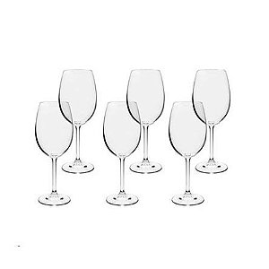 Jogo de Taças de Cristal para Vinho Tinto Gastro 450ml com 06 Peças ETILUX
