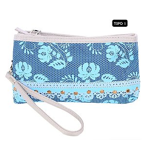 Necessaire Estojo Feminina Duas Repartições Alça De Mão