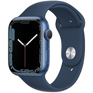 Apple Watch Series 7 (GPS + Cellular, 45mm) Caixa de Alumínio Azul Pulseira Esportiva - Cor Azul Abissal PROMOÇÃO