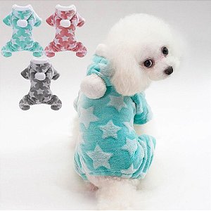 Pijama para Cães Pequenos Macacão Inverno