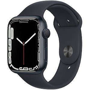 Apple Watch Series 7 45 mm A2474 MKN53LL / A GPS - Pulseira Esportiva Cinza Carvão