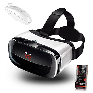 Games - Óculos VR Original Box 3D Realidade Virtual V6 Realidade para iPhone Android Google - Branco com Preto