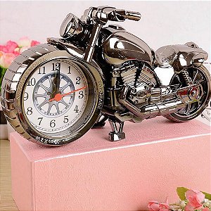 Motocicleta Decorativa Moto Padrão com Alarme Relógio