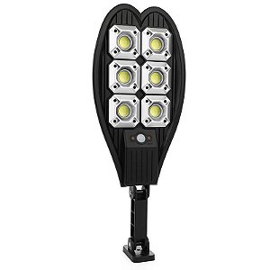 Solar LED Luz de Rua Impermeável Controle Remoto PIR Sensor Solar Parede de Segurança Jardim - Cor Preto