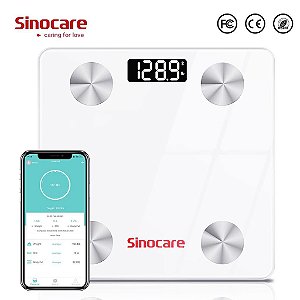 Balança Digital Sinocare WL263 para Gordura Corporal Peso BMI com Aplicativo para Smartphone e Bluetooth
