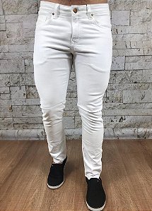 Calça Masculina Jeans CK Branco Skinny