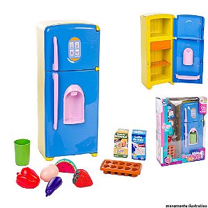 Geladeira Duplex Infantil com 10 Peças Zuca Toys