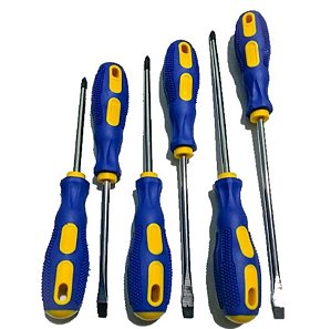 Jogo de Chave de Fenda e Philips com 06 Peças