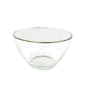 Bowl de Vidro Reggio Filete 460ml Dourado 12x17cm RUVOLO
