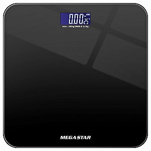Balança Digital para Peso Corporal MEGA STAR CR3350 até 180kg Preta