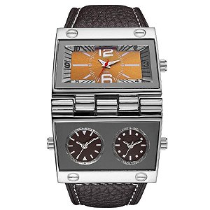 Relógio Masculino Quartzo Dial Trend Moda Multi-Fuso