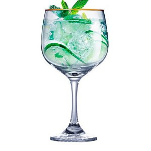 Taça de Vidro Ruvolo para Gin Filete Dourado 690ml RUVOLO