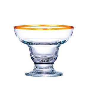 Taça de Vidro para Sobremesa Cancun Filete Dourado 300ml RUVOLO