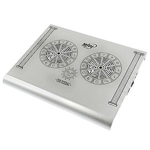 Cooler para Notebook MIDI MD-0063Z com 4 USB e 2 Ventiladores de 7 cm Prata