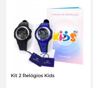 KIT Relógio Kids Orizom Preto e Azul