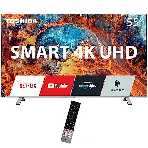 Smart TV DLED 55" TOSHIBA 55C350KB 4K Ultra HD Wi-Fi e Bluetooth com Conversor Digital