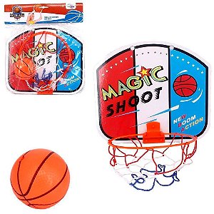 Jogo de Basquete Tabela Cesta com Bola 28cm WELLMIX
