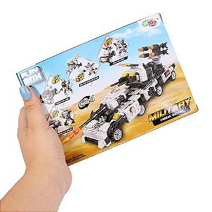 Blocos de Montar Veículos Militar Modelos Variados Infantil