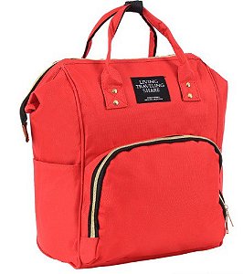 Bolsa Mochila Maternidade Mamadeira Térmica Multifunção Vermelho