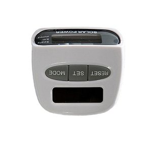 Pedômetro Solar Com Cálculo de Distância Km HY-02T Branco