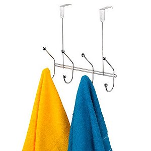 Suporte para Pendurar na Porta com 04 Ganchos Cromado ARTHI