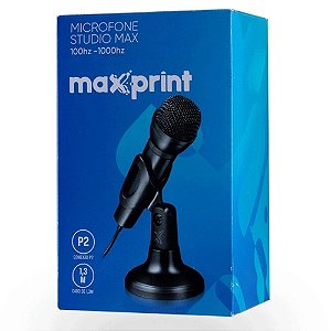 Microfone de Mesa Flexível Unidirecional para Conferência P2 1,3m Preto MAXPRINT